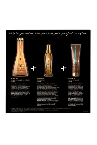 L'Oreal Professionnel Set ingrijire par  Mythic Oil pentru par normal/fin: Sampon, 250 ml + Ulei de par, 100 ml + Crema de par, 150 ml Femei