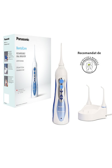 Panasonic Irigator Bucal  , 1400 Impulsuri/min, 2 Duze inclus, Alb/Albastru Femei