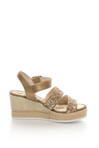 U.S. Polo Assn. U.S. Polo Assn, Sandale wedge tip espadrile cu barete stralucitoare Terni Femei