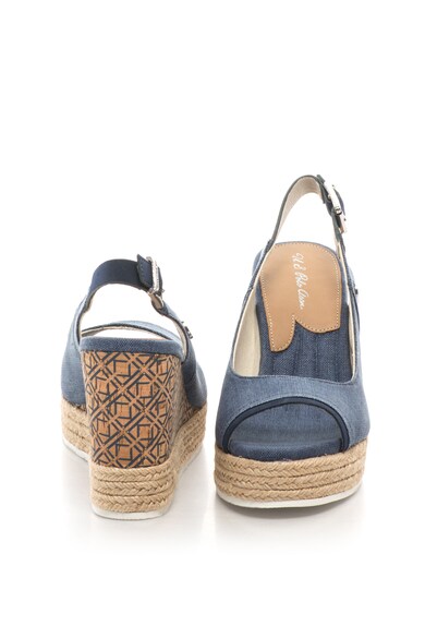 U.S. Polo Assn. Sandale wedge tip espadrile cu aspect de denim Topazia Femei