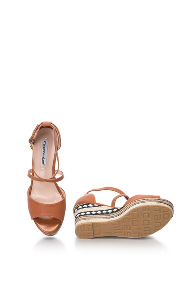 Francesco Milano Sandale wedge tip espadrile din piele sintetica Femei