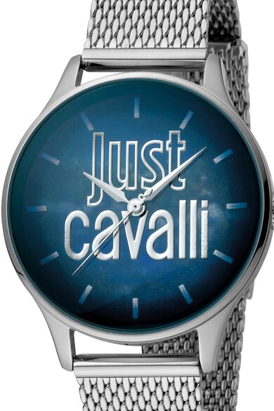 JUST CAVALLI Ceas cu mecanism quartz si bratara tip plasa Femei