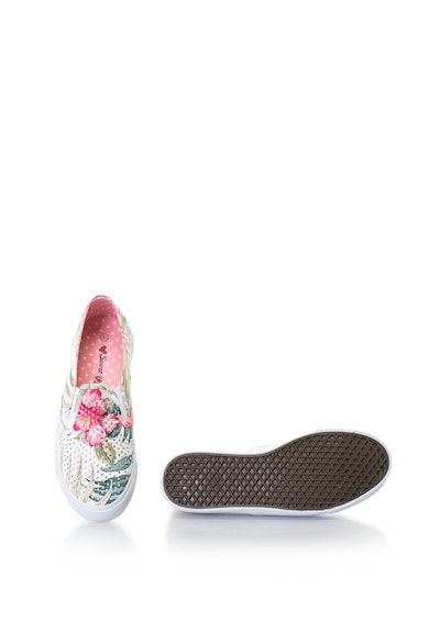 Sweet Years Pantofi slip-on cu model tropical si strasuri Femei