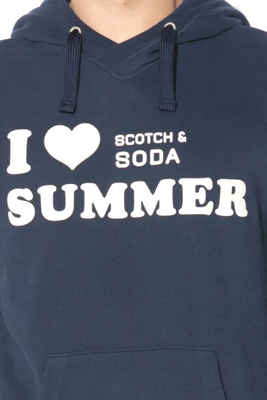 Scotch & Soda Kapucnis pulóver gumis szöveges mintával férfi