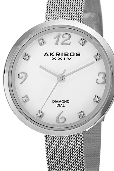 AKRIBOS XXIV Кръгъл часовник с диаманти Жени