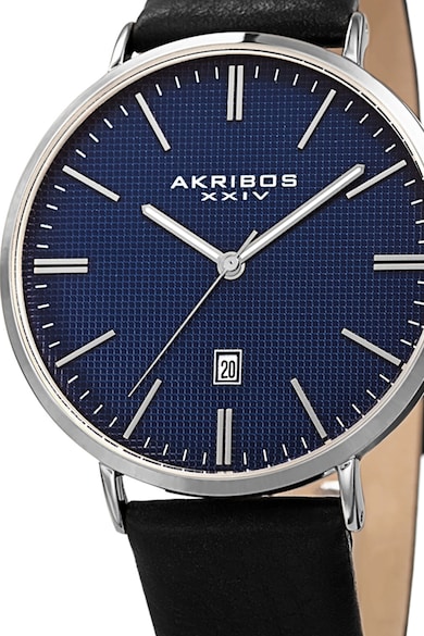 AKRIBOS XXIV Кръгъл аналогов часовник с релефен циферблат Мъже
