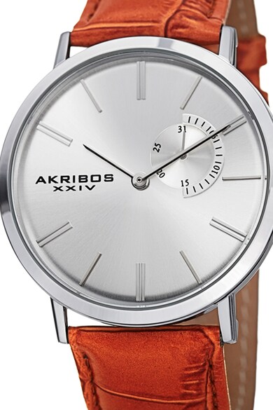AKRIBOS XXIV Аналогов часовник с каишка с шагрен Мъже