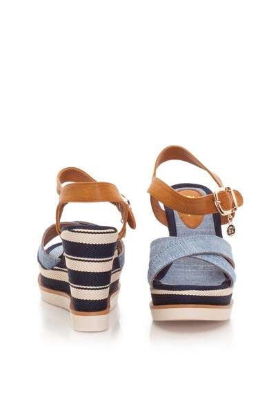 Enrico Coveri Sandale wedge din denim si piele sintetica Femei