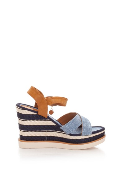 Enrico Coveri Sandale wedge din denim si piele sintetica Femei