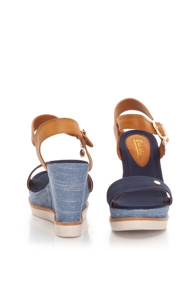 Enrico Coveri Sandale wedge din denim si piele sintetica Femei