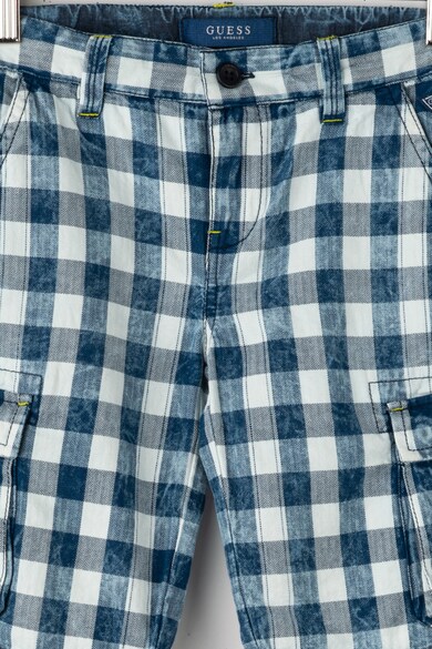 GUESS JEANS Bermude cargo cu model gingham Baieti