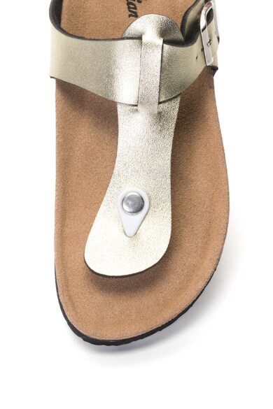 Australian Papuci cu bareta separatoare si aspect metalizat Femei