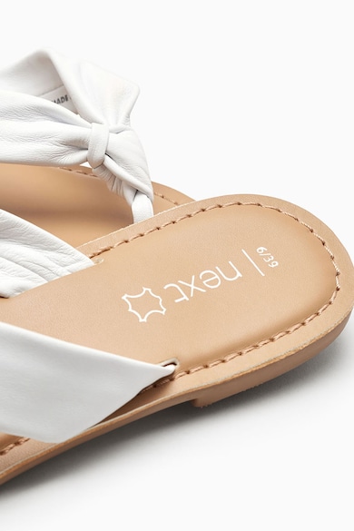 NEXT Papuci flip-flop de piele cu detaliu innodat Femei