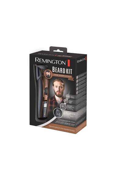Remington Aparat de tuns   pentru barba si mustata, Trimmer, Acumulator, lame lavabile din titan, Negru/Maro Barbati