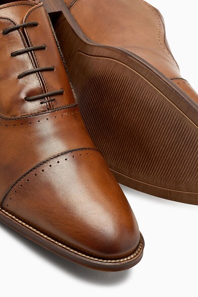 NEXT Pantofi Oxford de piele, cu aplicatie cap-toe Barbati