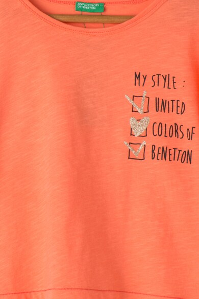 United Colors of Benetton Tricou cu imprimeu text Fete