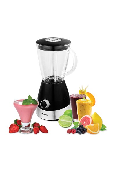 Heinner Blender  , 550 W, 1.5 l, 2 viteze + functie Pulse, Negru/Argintiu Femei