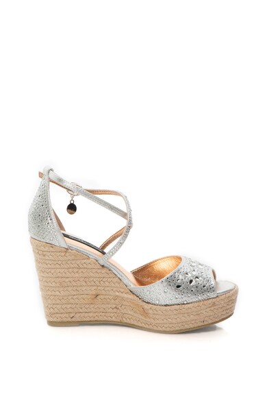 Gian Marco Venturi Sandale wedge, tip espadrile, cu aplicatii de strasuri Femei