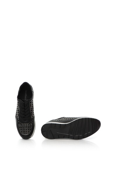 Gian Marco Venturi Pantofi sport de piele sintetica, cu aplicatii cu strasuri Femei