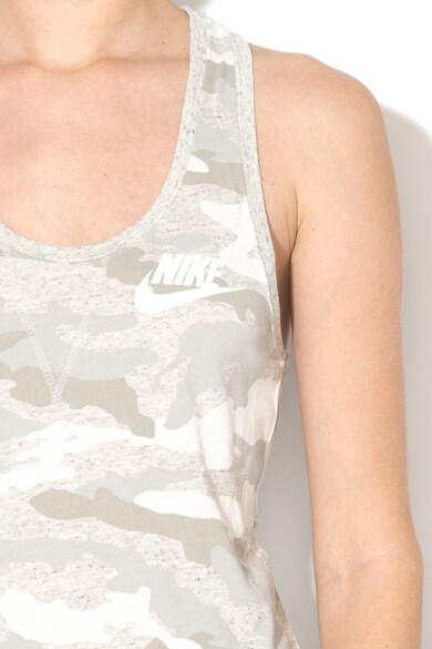 Nike Топ с изрязан гръб и камуфлажна шарка Жени