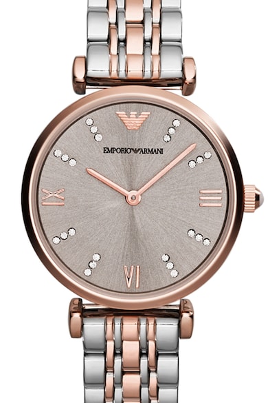 Emporio Armani Ceas rotund cu bratara metalica Femei