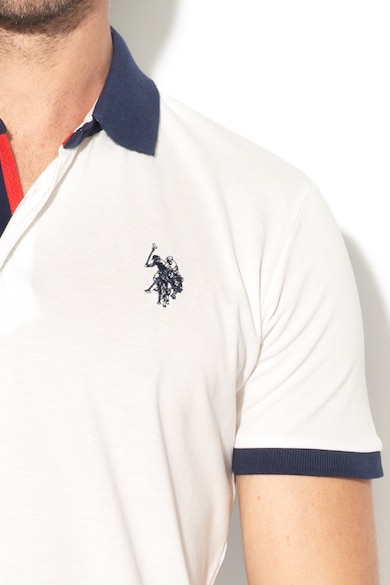 U.S. Polo Assn. Тениска с яка и апликации Мъже