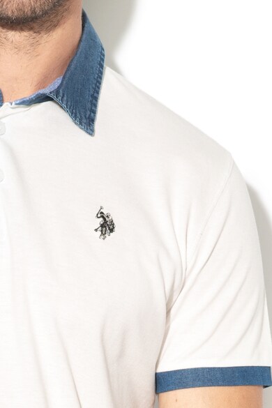 U.S. Polo Assn. Galléros póló hímzett logóval férfi