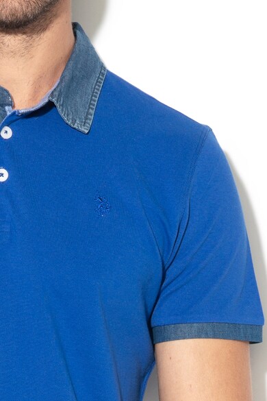 U.S. Polo Assn. Тениска с яка и бродирано лого Мъже