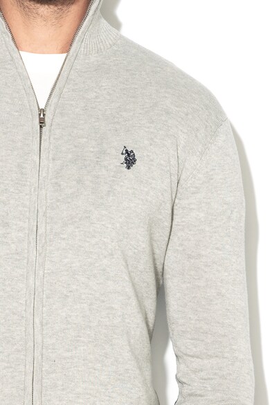 U.S. Polo Assn. Cardigan din tricot fin cu logo brodat Barbati