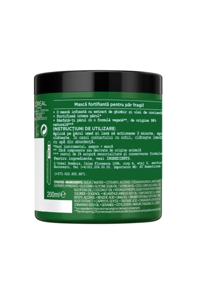 L'Oreal Paris Masca de par  Botanicals Fresh Care cu extract de ulei de coriandru pentru par fragil, 200 ml Femei