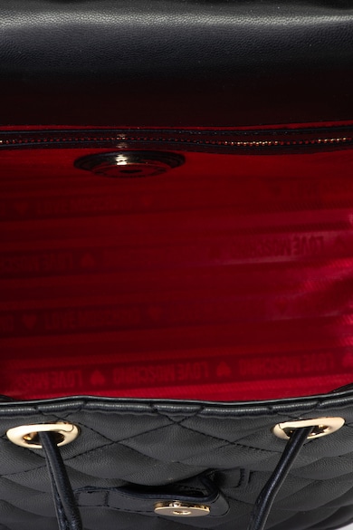 Love Moschino Kis bőr hátizsák steppelt részletekkel női