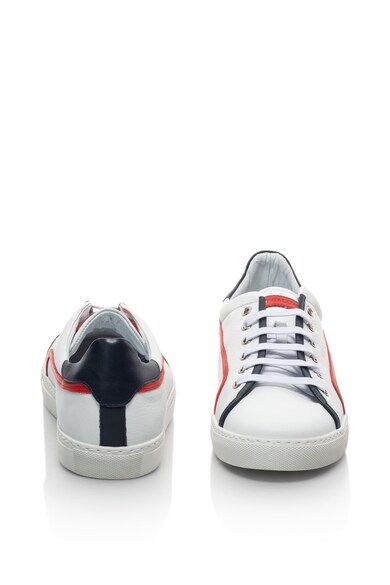 John Galliano Bőr sneakers cipő kontrasztos szegélyekkel férfi