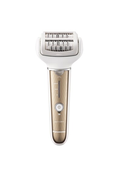 Panasonic Epilator  , Wet & Dry, Cordless, 60 pensete, Discuri duble, Cap flexibil si pivotant la 90°, 3 viteze, 3 accesorii, Alb/Auriu Femei