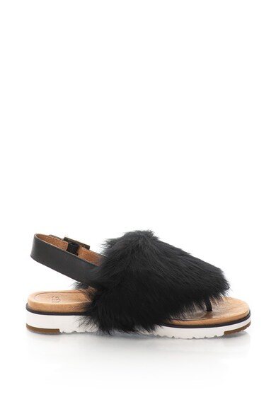 UGG Sandale slingback de piele cu par scurt, cu bareta separatoare Holly Femei