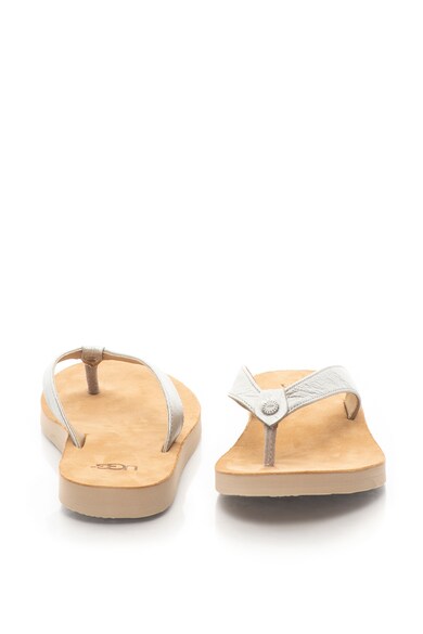 UGG Papuci flip-flop de piele, cu aspect metalizat Tawney Femei