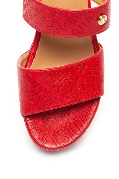 Love Moschino Sandale wedge cu logo in relief Femei