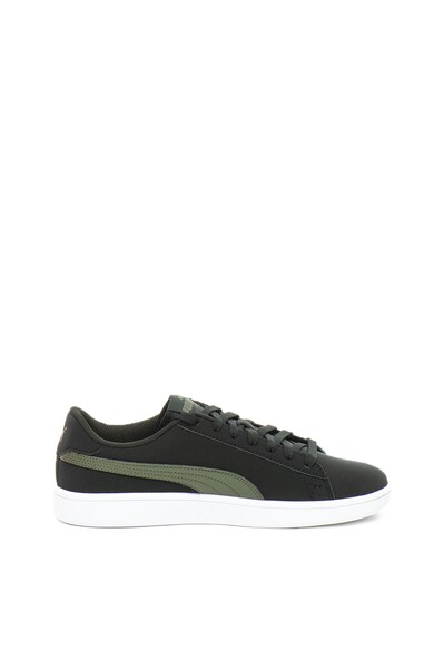 Puma Спортни обувки Smash v2 с еко кожа и контрастни детайли, Черен / Тъмнозелен Мъже