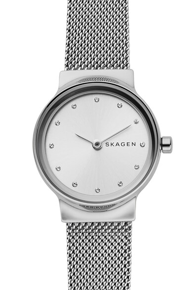 Skagen Часовник Freja с метална верижка и кристали Жени