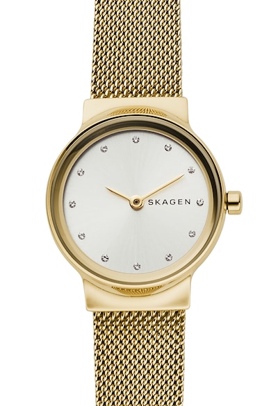 Skagen Ceas cu bratara metalica cu model plasa si cristale Freja Femei