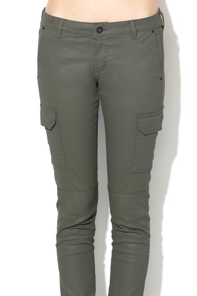 Pepe Jeans London Pantaloni cargo skinny fit cu aspect peliculizat Survivor Femei