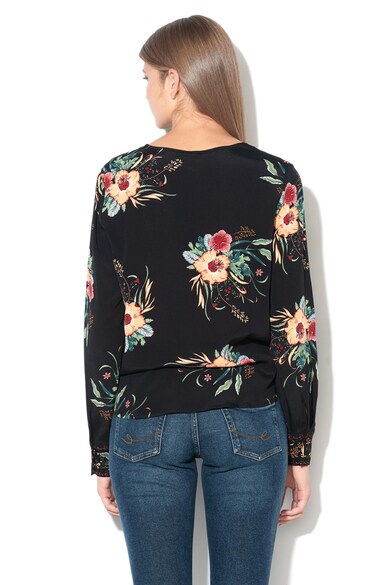 Pepe Jeans London Bluza cu model floral si decolteu cache-coeur Gladis Femei