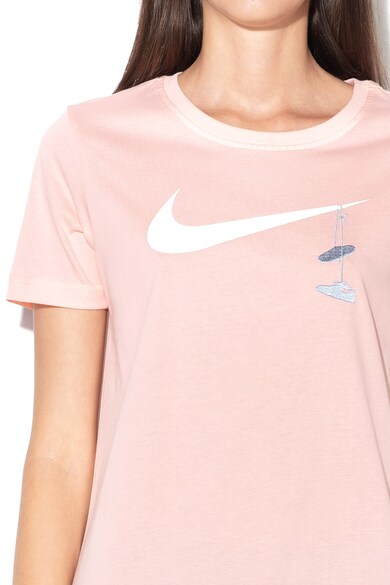 Nike Tricou cu imprimeu logo, Roz pastel, Femei