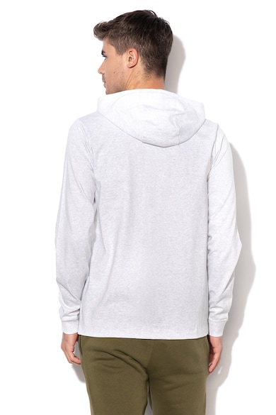 Nike Cipzáros kapucnis pulóver hímzett logóval, Melange világosszürke, L férfi