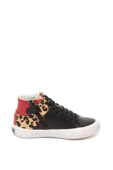 GUESS Pantofi sport mid-hi cu detalii de piele cu par scurt Fete