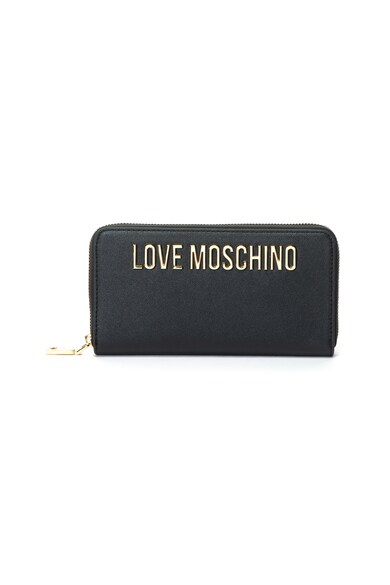 Love Moschino Portofel de piele ecologica, cu aplicatie logo metalic Femei