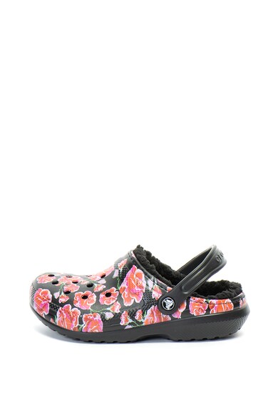 Crocs Papuci Crocs cu captuseala din material teddy si model floral Classic Femei