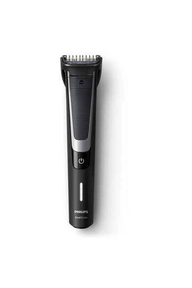 Philips Aparat hibrid de barbierit si tuns barba  OneBlade Pro QP6510/60, Umed & Uscat, Pieptene 12 lungimi, Negru/Argintiu + lama suplimentara Barbati