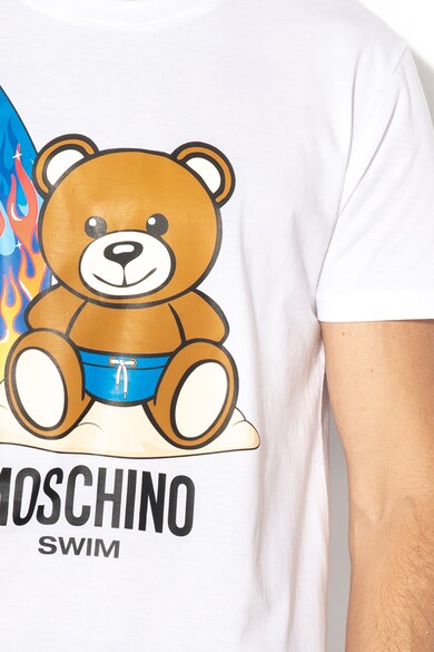 Moschino Tricou de plaja cu imprimeu cauciucat Barbati