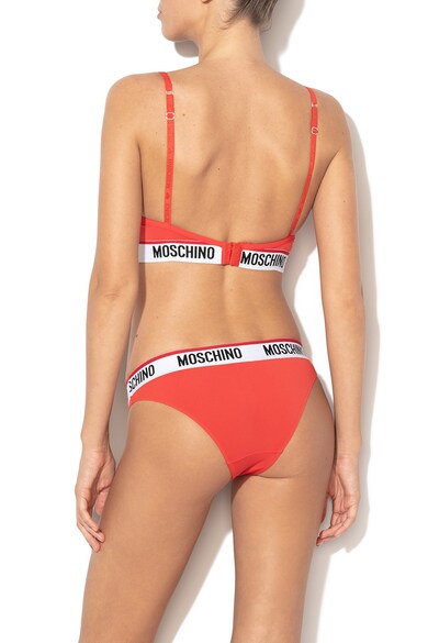 Moschino Bustiera cu banda logo elastica, Rosu, 2 Femei