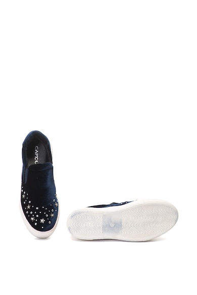 Oakoui Pantofi slip-on flatform de catifea cu strasuri Eva Femei